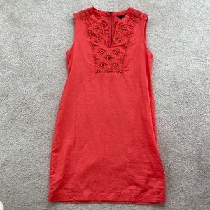 J. Crew Linen Coral Dress